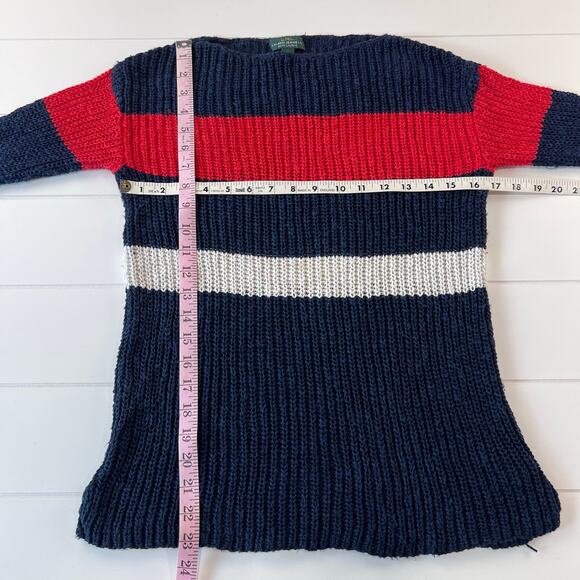 Lauren Ralph Lauren red white blue Knit Sweater women’s size Medium - Picture 4 of 7